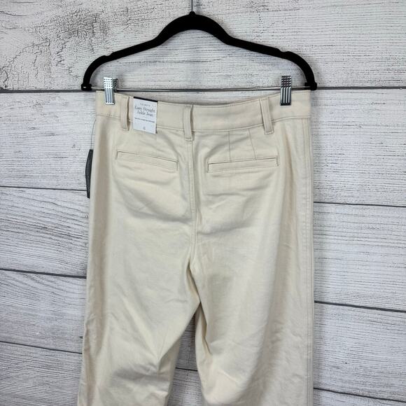 Talbots Women's Ivory Easy Straight Leg Ankle Fray Hem Jeans Size 6 - Picture 3 of 10